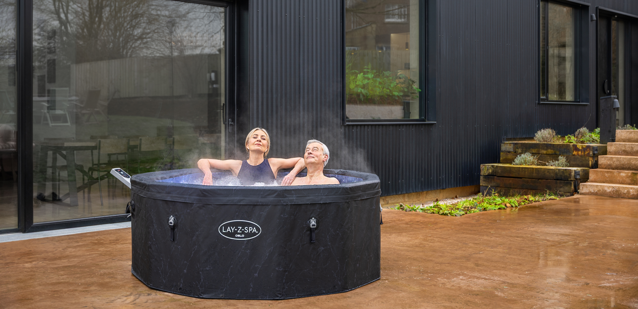 lazy spa oslo foam hot tub black