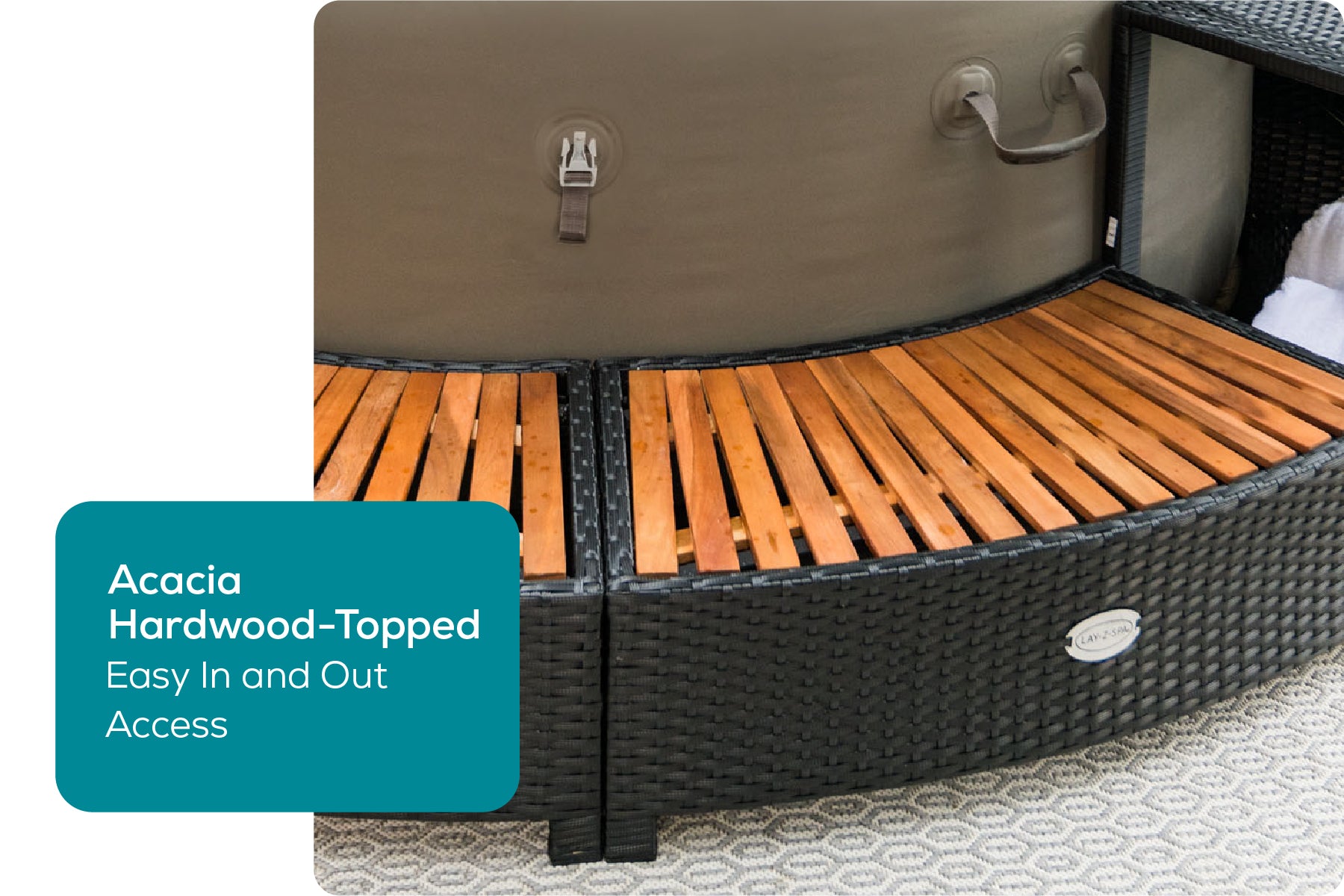 rattan surround with acacia hardwood