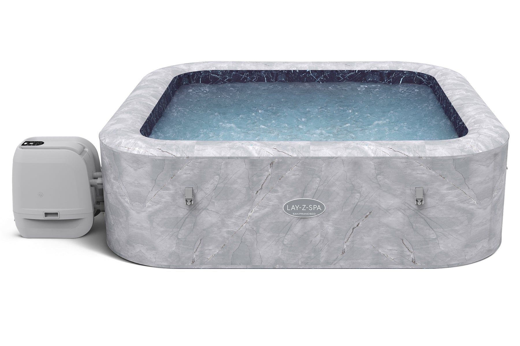 large 7 person inflatable hot tub with seats