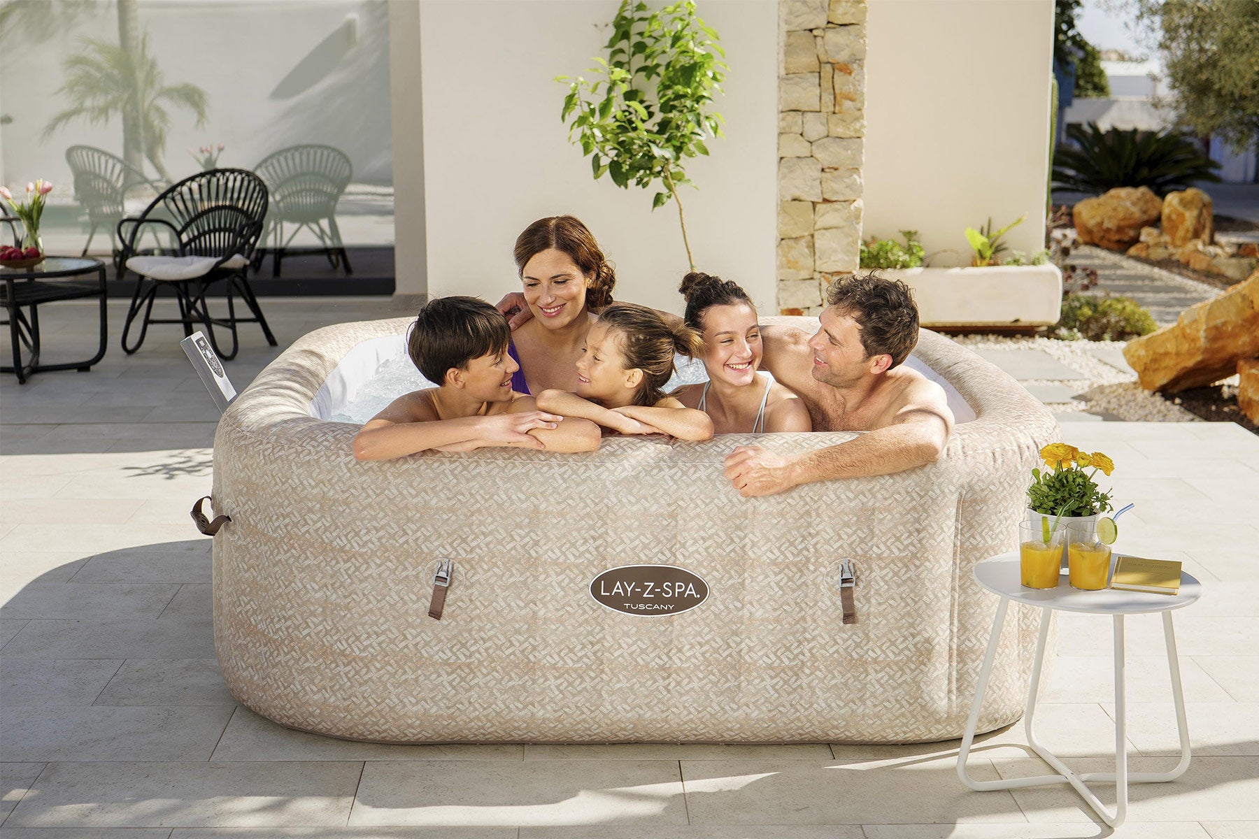 Large family-sized Lay-Z-Spa inflatable hot tub