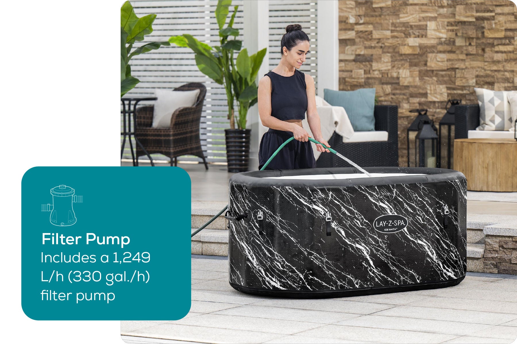 Glacial Dip™ Pro Ice Bath Cold Plunge Recovery Tub with Pump