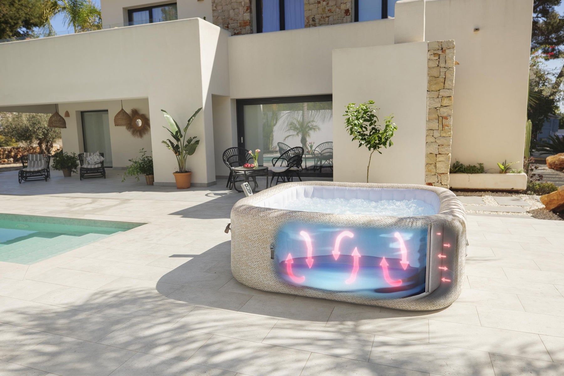 Lay-Z-Spa Tuscany energy-efficient inflatable hot tub for 7 people