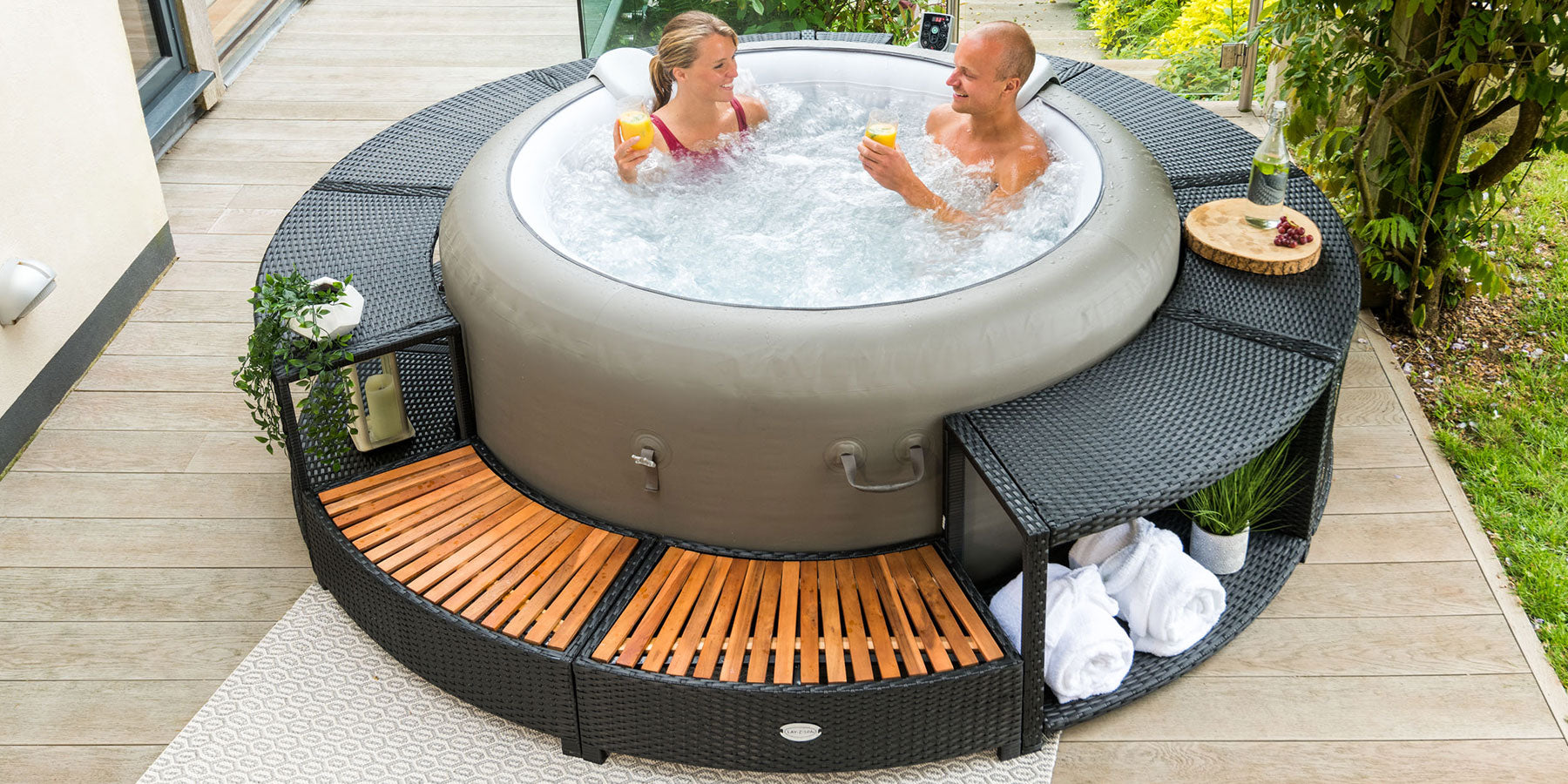 diy hot tub surround