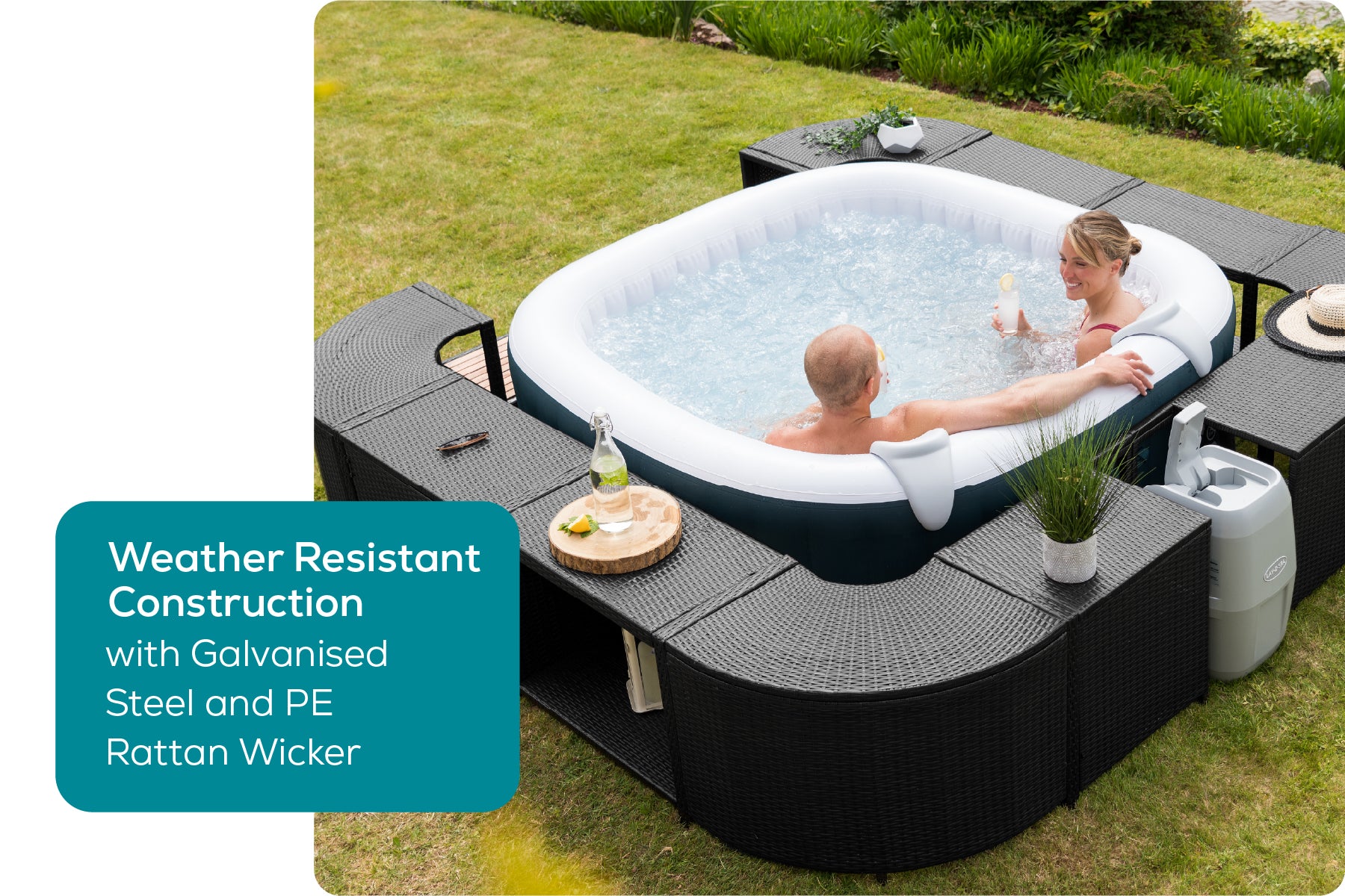 lay-z-spa square rattan surround