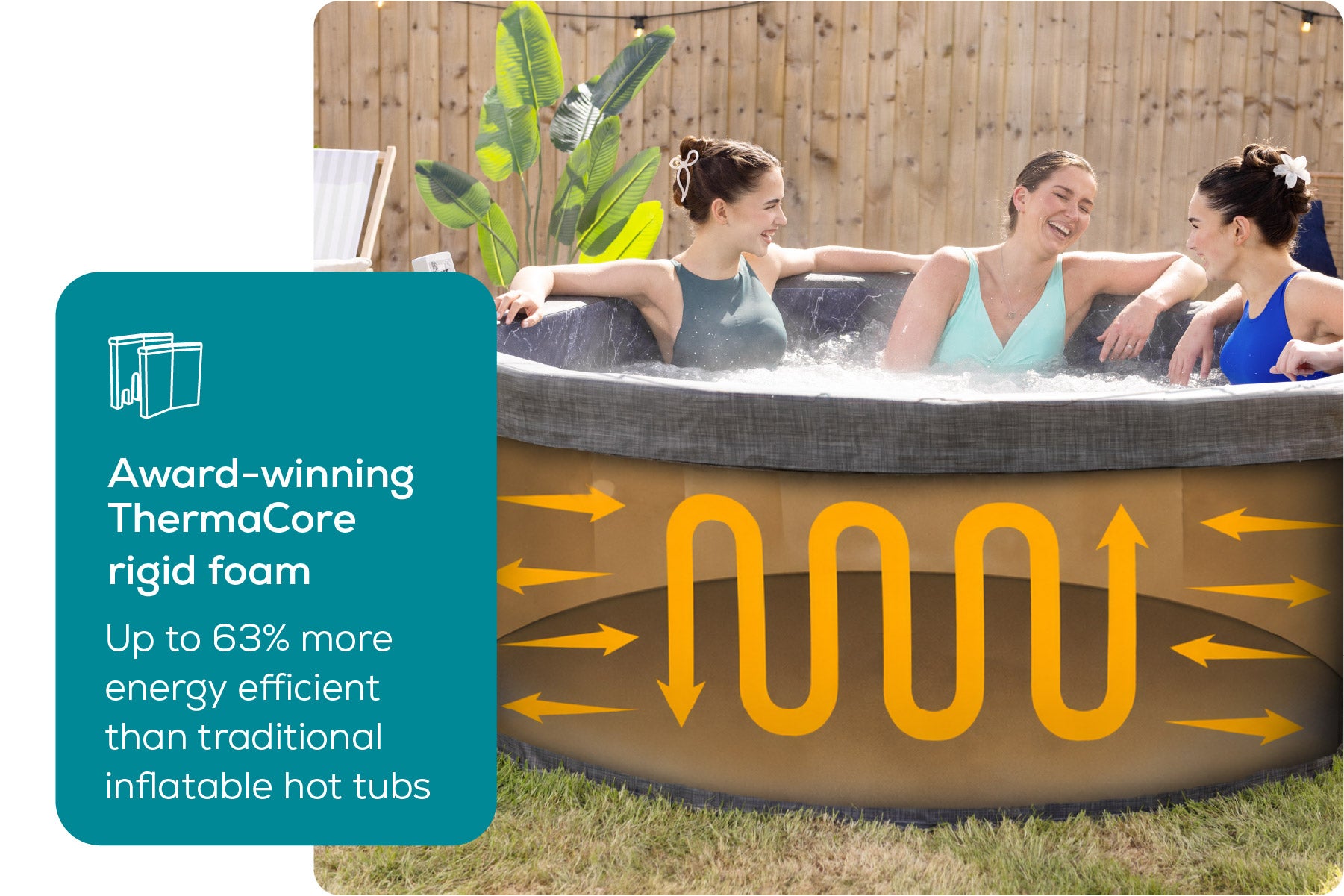 Lay-Z-Spa Copenhagen Hot tub with award-winning ThermaCore rigid foam technology