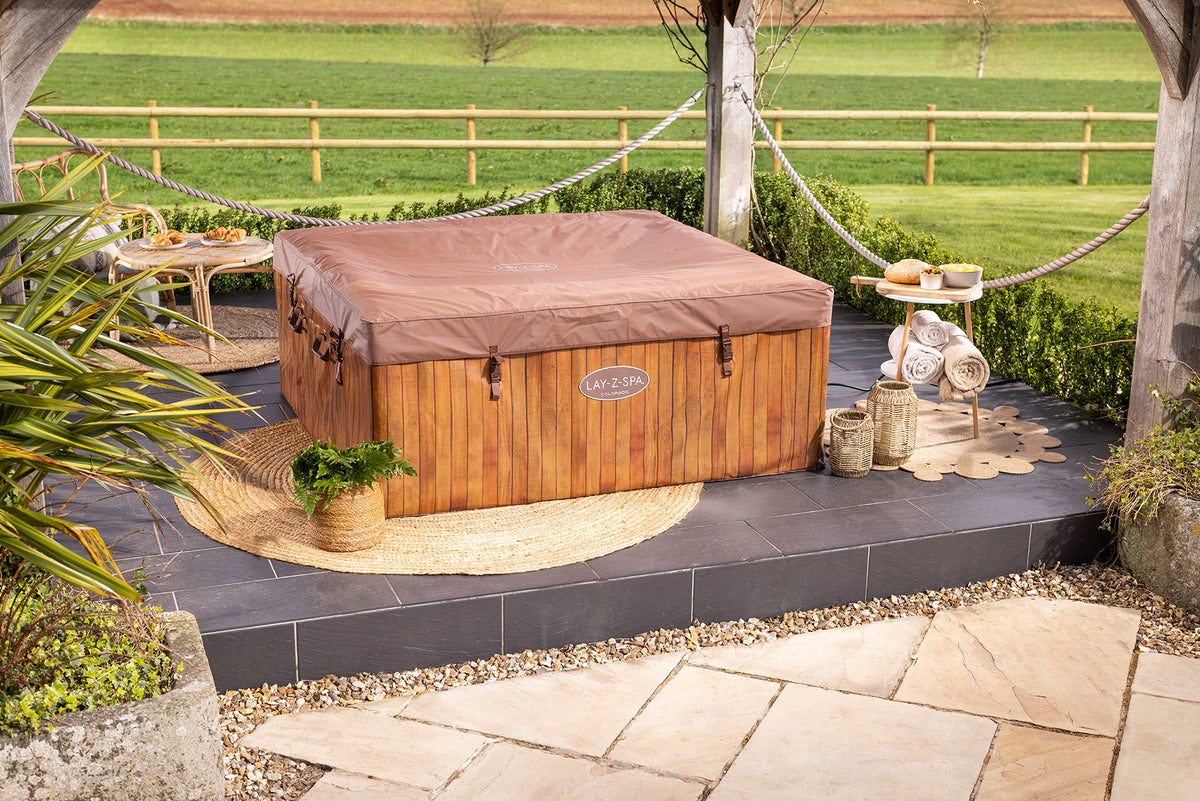 Lay-Z-Spa energy efficient square hot tub with thermal cover