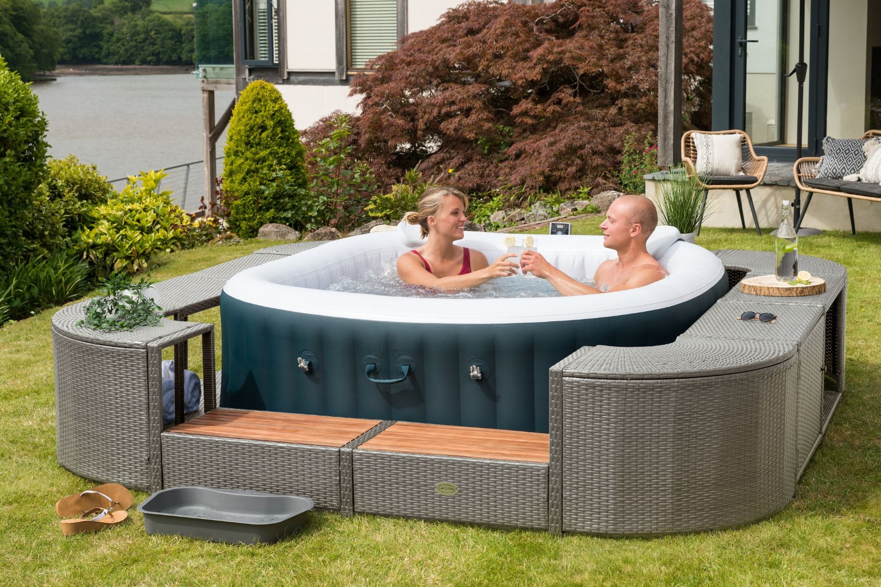 lay-z-spa grey hot tub surround