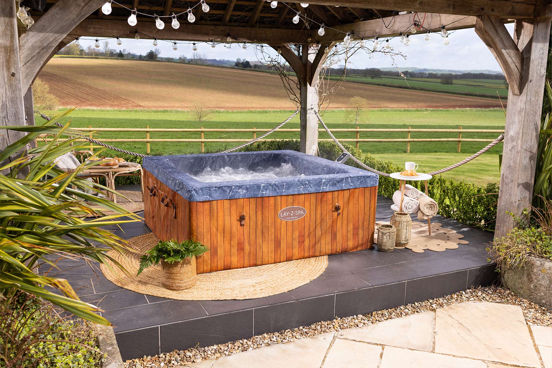 Lay-Z-Spa Colorado hot tub with Freeze Shield technology for winter months