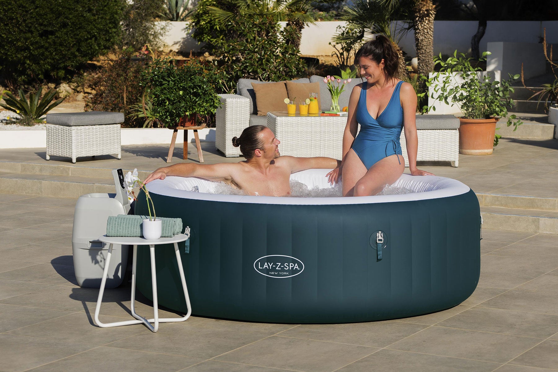 relaxing lazy spa hot tub low running costs