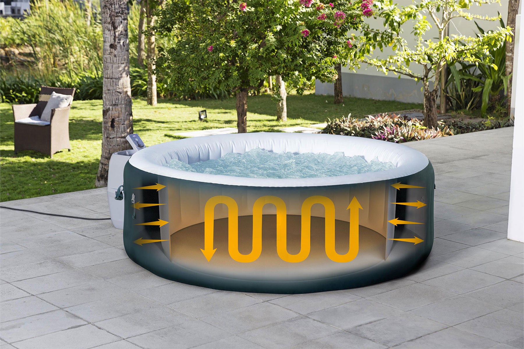 low running costs inflatable hot tub