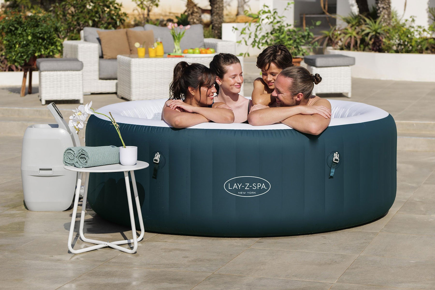 affordable round inflatable hot tub for family
