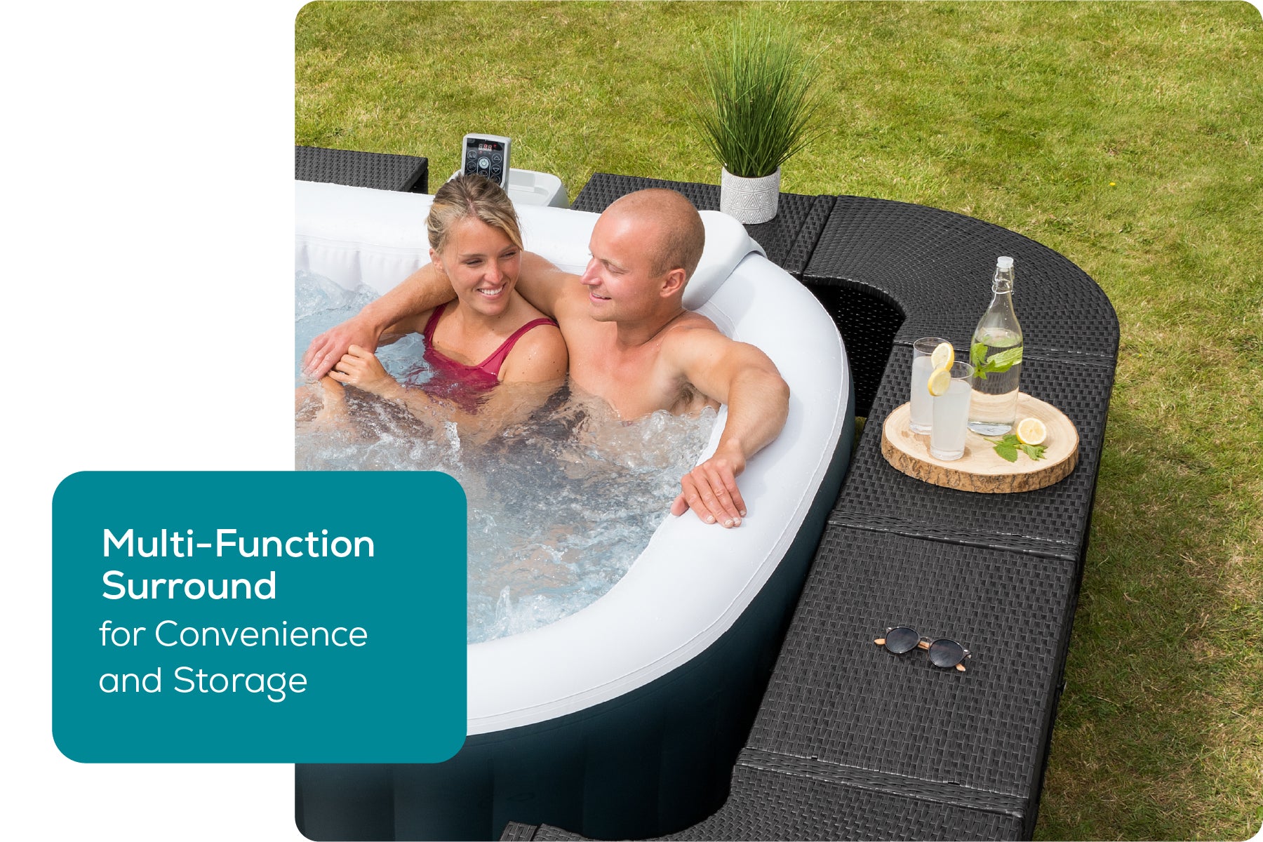 multi function square rattan surround