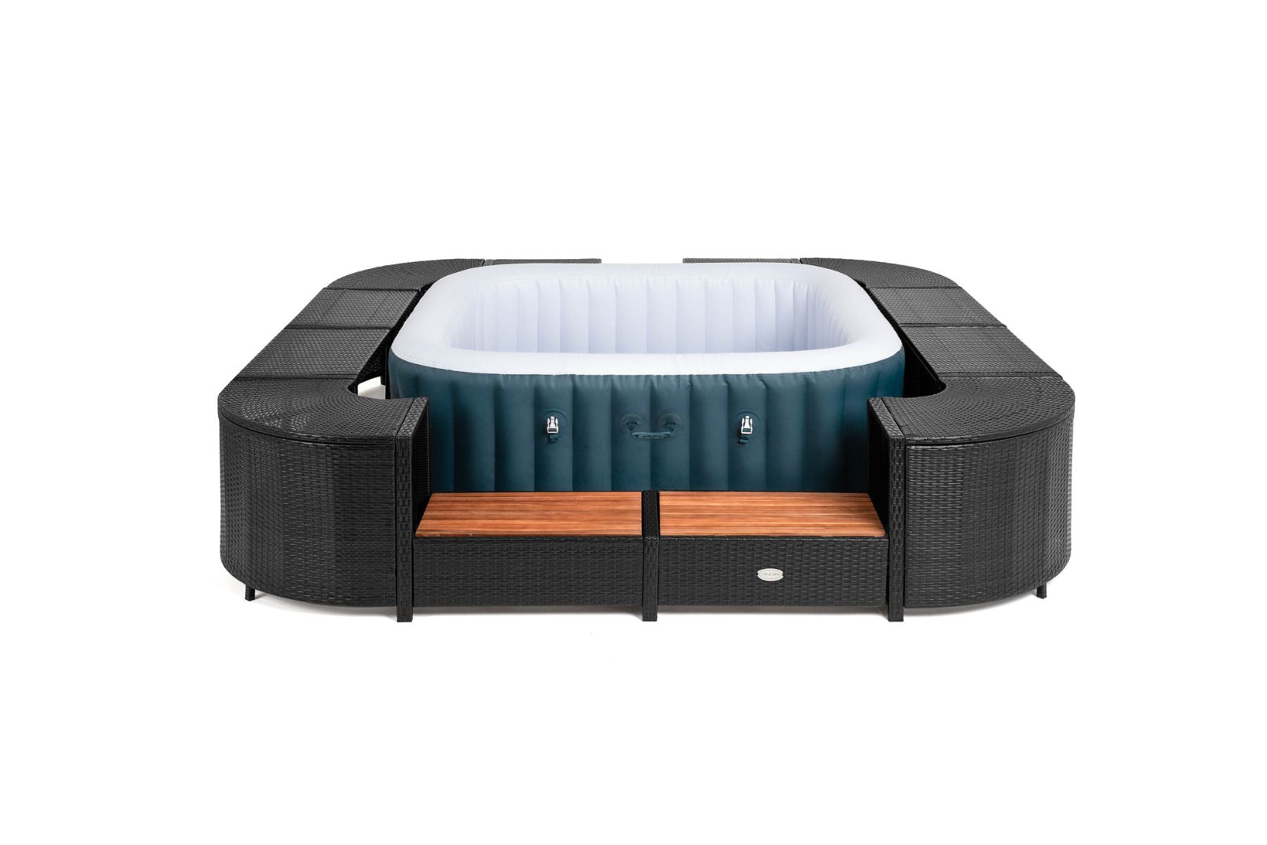 Square Rattan Hot Tub Surround 188cm Black