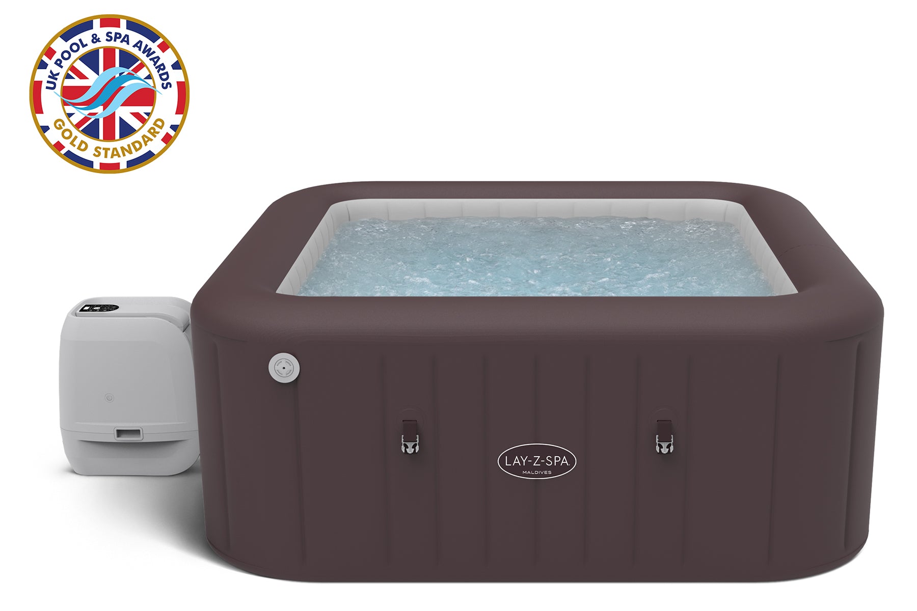 square inflatable hot tub with thermal insulation