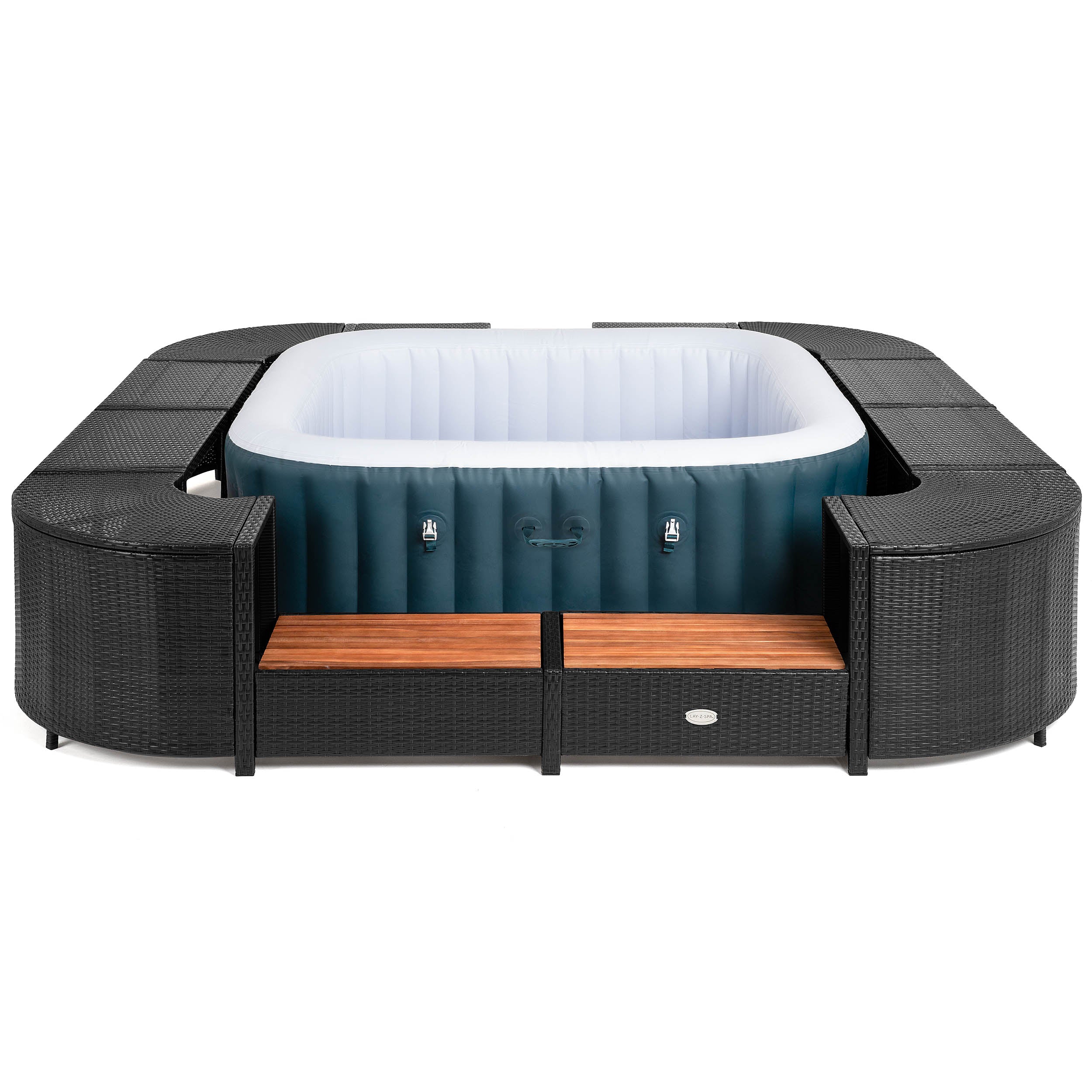 Square Rattan Hot Tub Surround 188cm Black