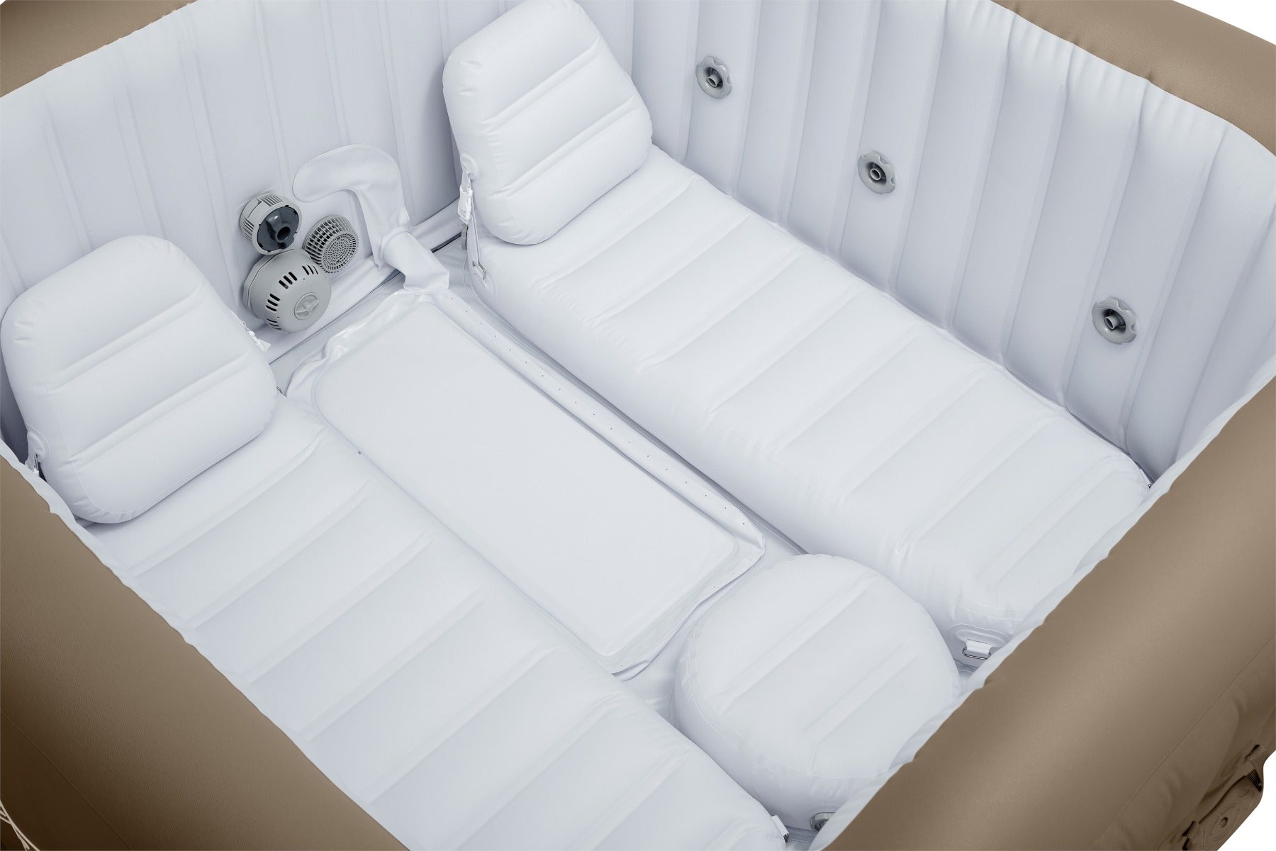 Palma Hydrojet Pro inflatable hot tub featuring seating, backrests and built in foot massager