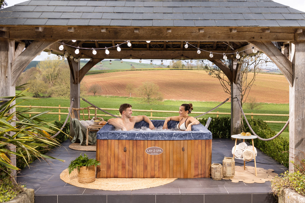 Lay-Z-Spa Colorado, UltraFit integrated pump hot tub with 140 AirJet all-surrounding, full-body massage