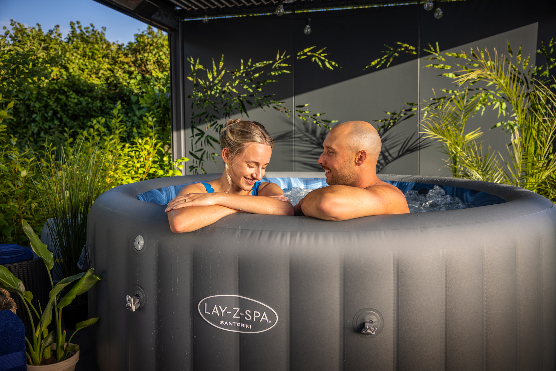 lay z spa santorini hydrojet pro hot tub with seats