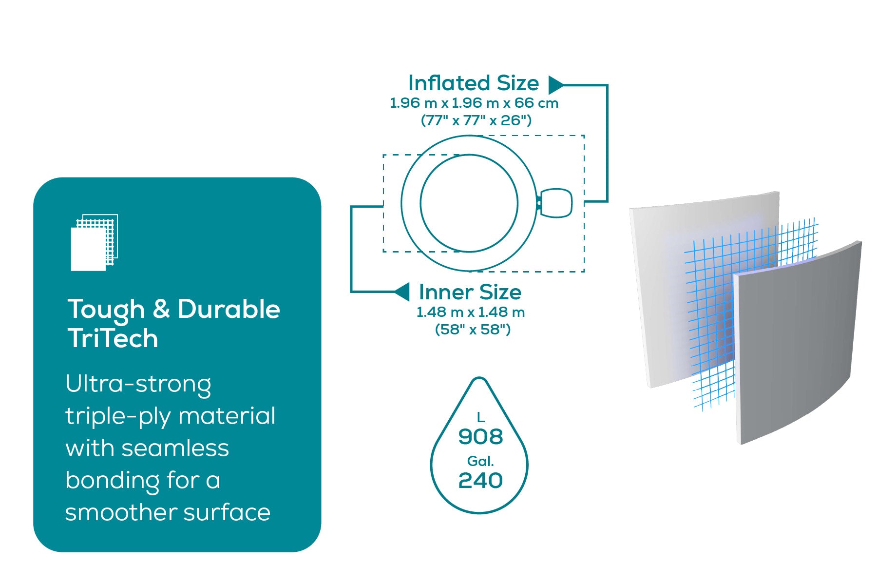 round hot tub built with durable materials 