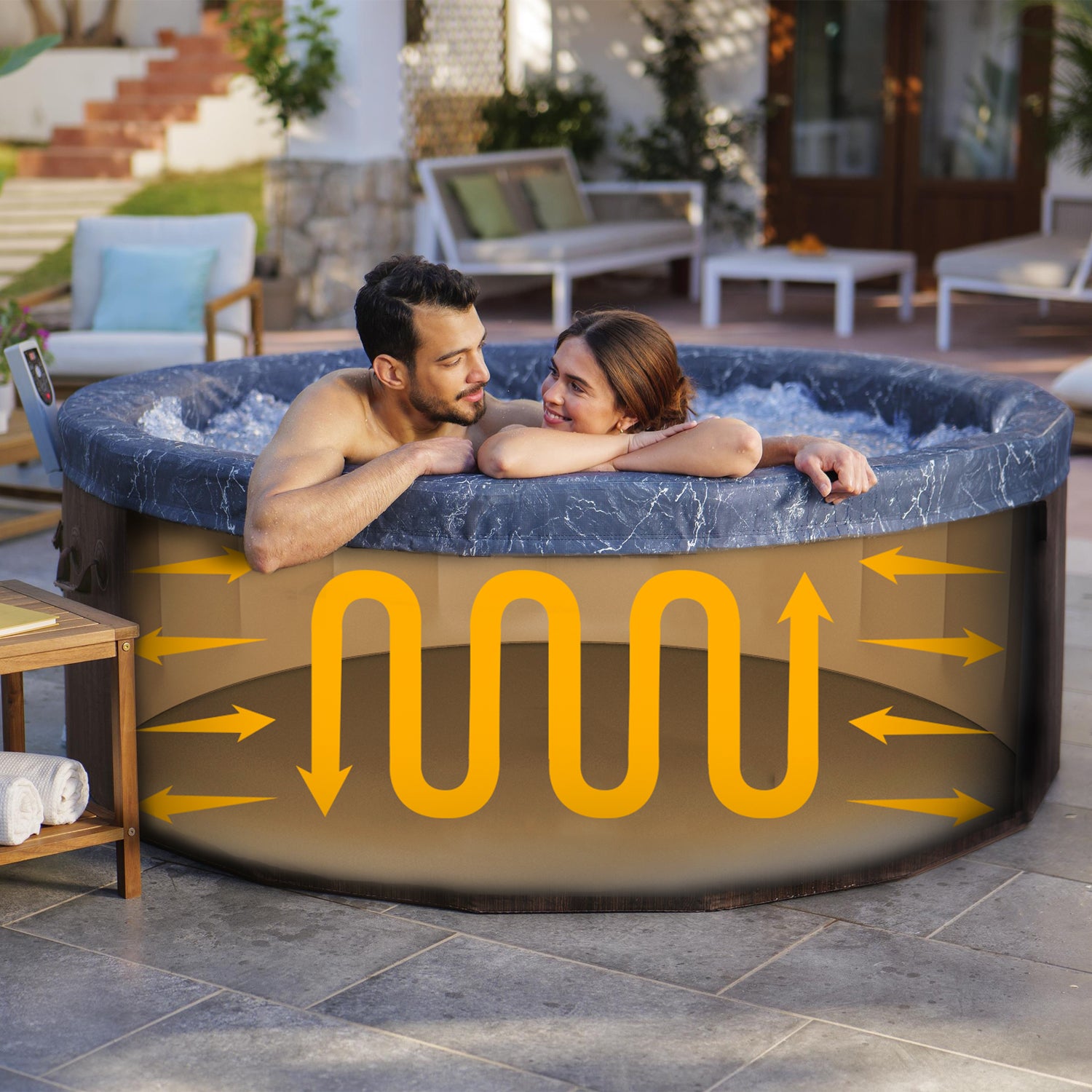 lazy spa rigid foam thermacore hot tub for reduced hot tub running costs