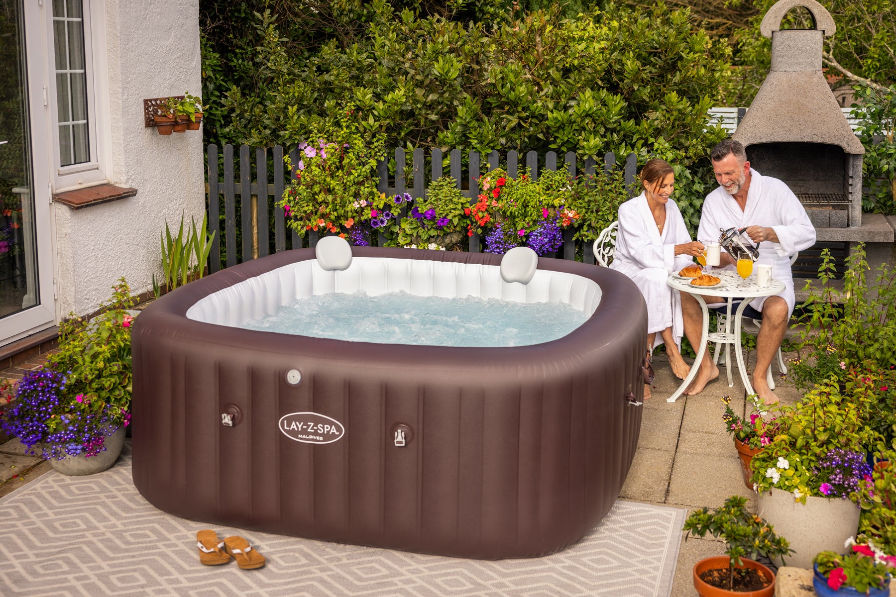 luxury hot tub at home