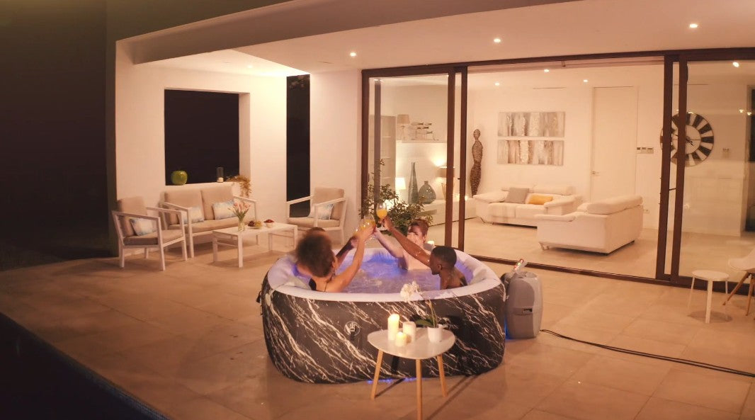Lay-Z-Spa Florence 6 Person Inflatable Square Hot Tub with Lights