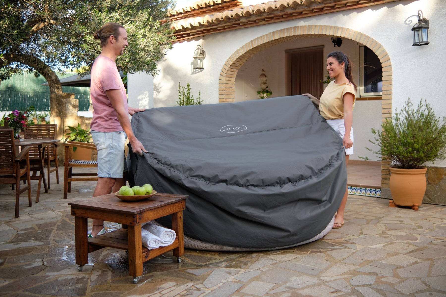 lazy spa round hot tub thermal cover