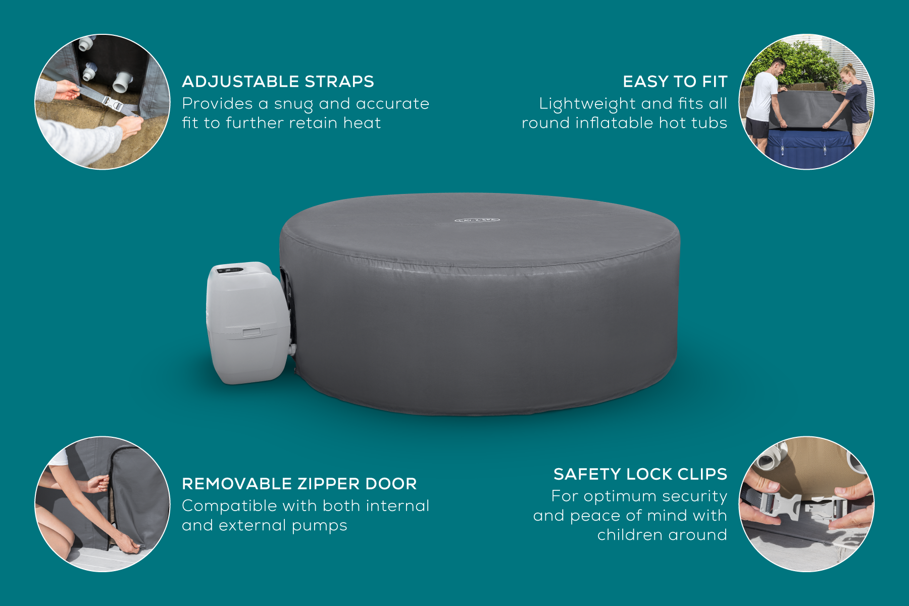 lay z spa large round hot tub thermal cover