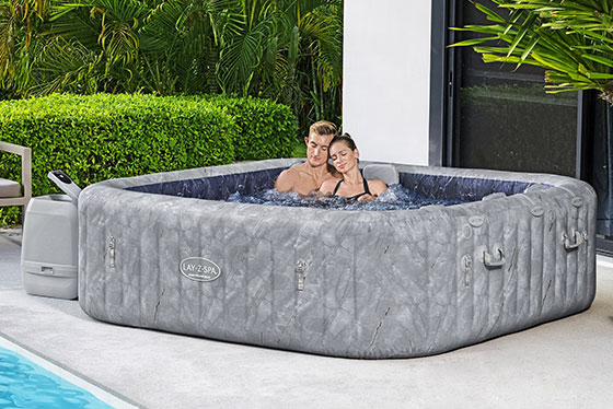 lay z spa hot tub with lights