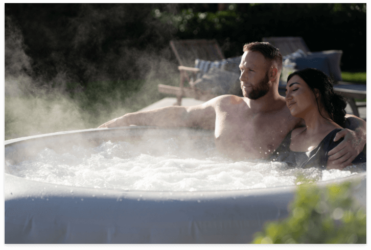 Hot tub in use