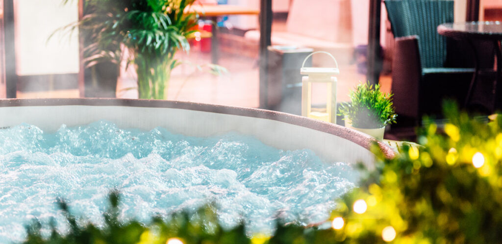 Set up your hot tub in winter with easy accessibility.